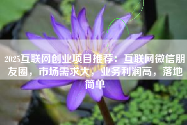 2025互联网创业项目推荐：互联网微信朋友圈，市场需求大，业务利润高，落地简单